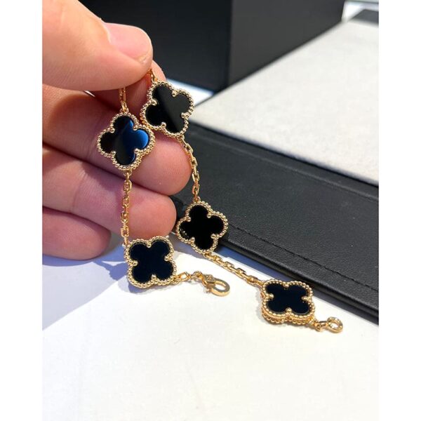 Toxse Vintage Alhambra Five Motifs Clover Onyx Bracelet - Image 3