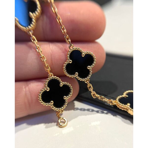 Toxse Vintage Alhambra Five Motifs Clover Onyx Bracelet - Image 4