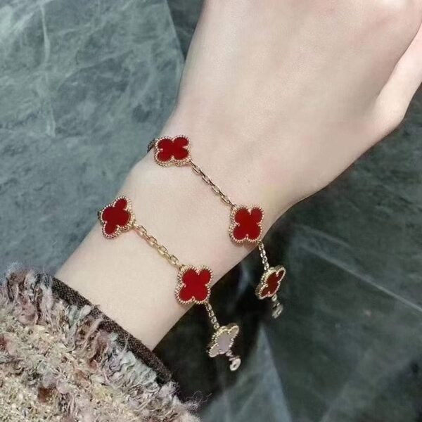 Toxse Vintage Alhambra Five Motifs Carnelian Bracelet - Image 2
