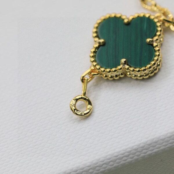 Toxse Vintage Alhambra Five Motifs Malachite Diamonds Clover Bracelet - Image 6