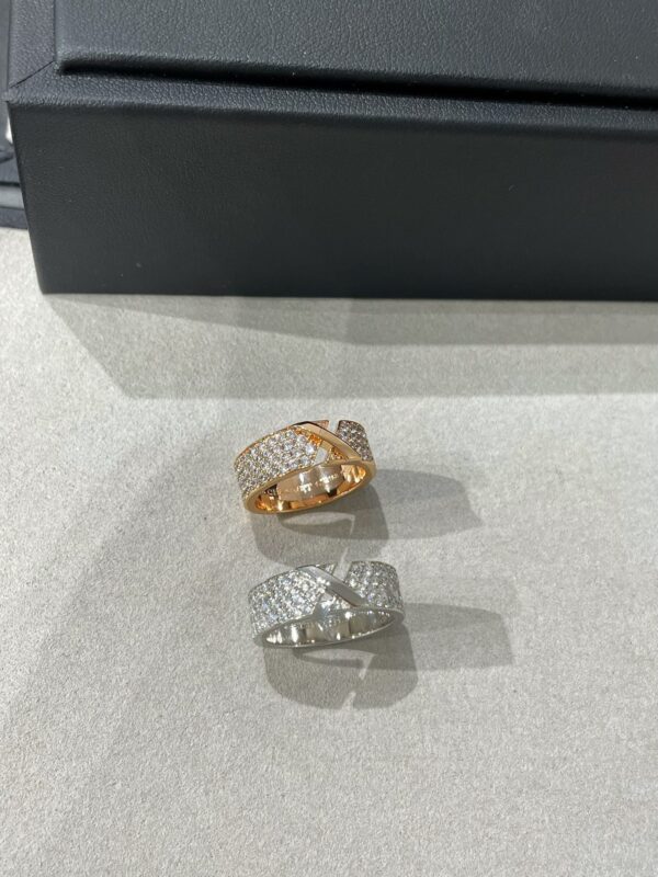 Toxse Liens Evidence Pink Gold Diamond Paved Ring - Image 2