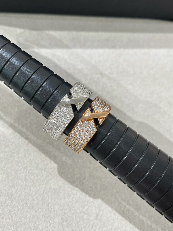 Toxse Liens Evidence Pink Gold Diamond Paved Ring - Image 5