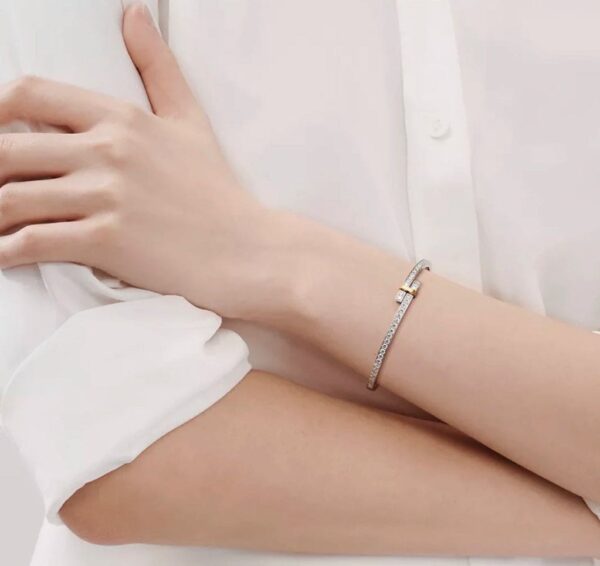 Toxse Edge Hinged Bypass Bangle Bracelet - Image 5