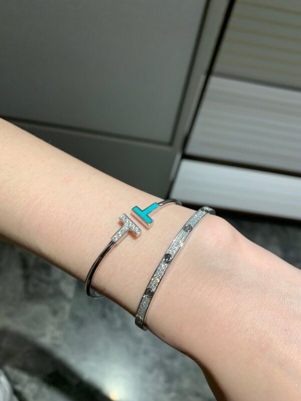 Toxse T Diamond and Turquoise Wire Bracelet - Image 6