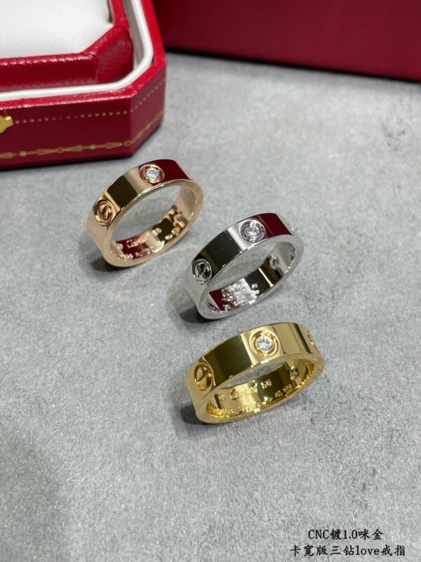 Toxse Three Diamonds Love Wedding Ring - Image 2