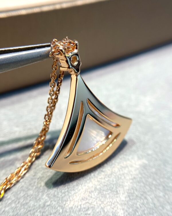 Toxse Dream Mop Diamond Paved Pink Gold Necklace - Image 5