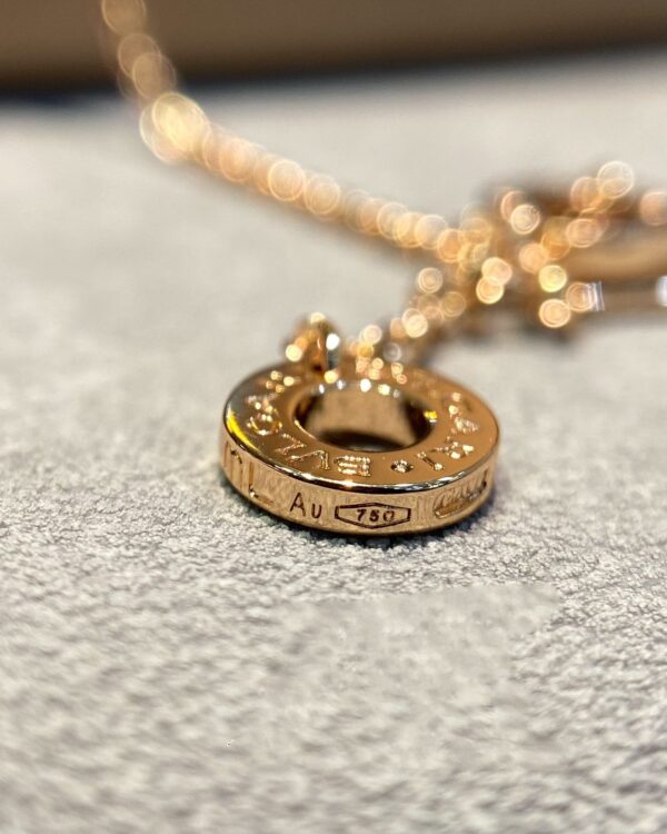 Toxse Dream Mop Diamond Paved Pink Gold Necklace - Image 7