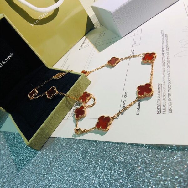 Toxse Vintage Alhambra Carnelian 10 Motifs Necklace - Image 8