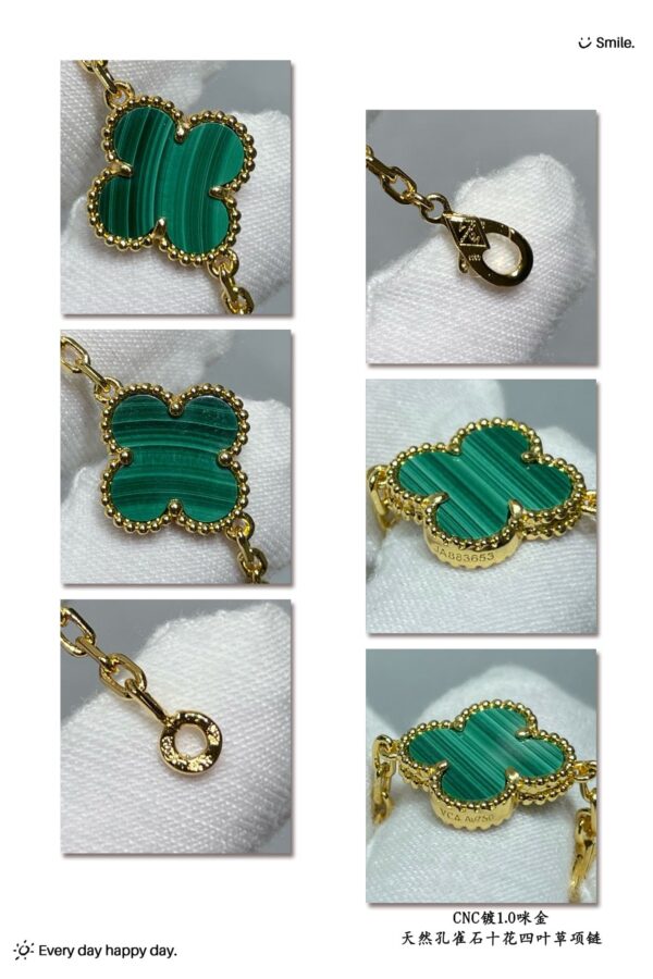 Toxse Vintage Alhambra Malachite 10 Motifs Necklace - Image 6