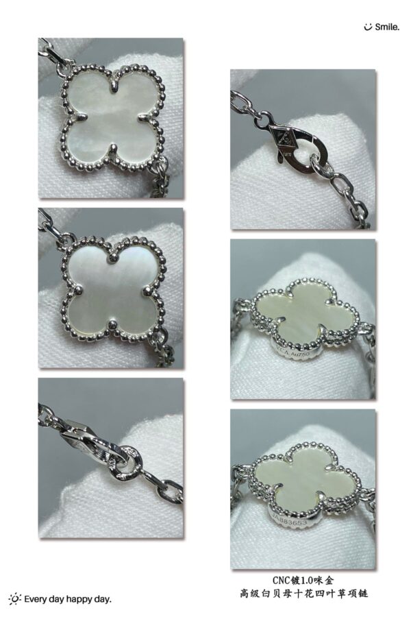 Toxse Vintage Alhambra Mother Of Pearl 10 Motifs Necklace - Image 5