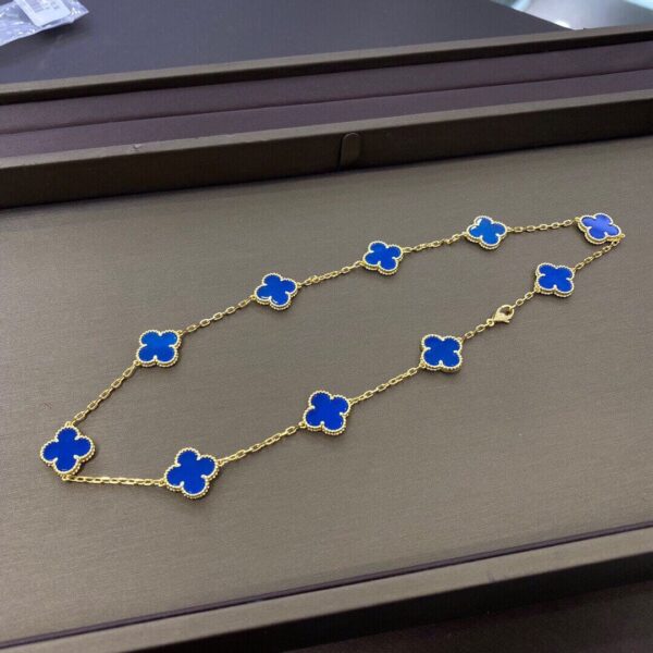 Toxse Vintage Alhambra Blue 10 Motifs Necklace - Image 2