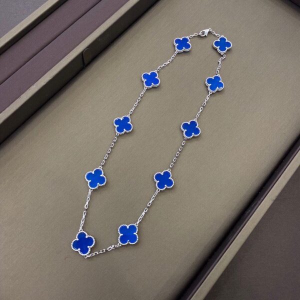 Toxse Vintage Alhambra Blue 10 Motifs Necklace - Image 4
