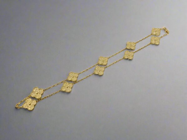Toxse Vintage Alhambra Yellow Gold 10 Motifs Necklace - Image 2