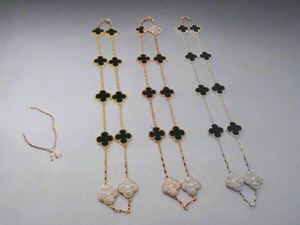 Toxse Vintage Alhambra Black 10 Motifs Clover Necklace - Image 5