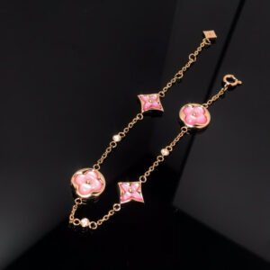 Toxse Star And Sun 4 Motif Pink Mop Pink Gold Bracelet