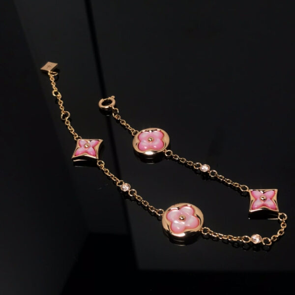 Toxse Star And Sun 4 Motif Pink Mop Pink Gold Bracelet - Image 2