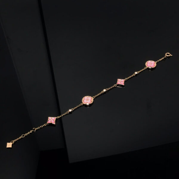 Toxse Star And Sun 4 Motif Pink Mop Pink Gold Bracelet - Image 4