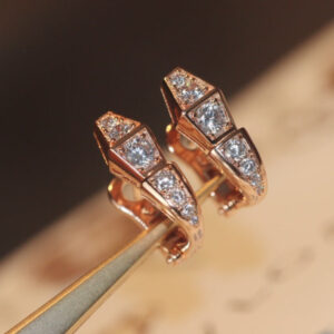 Toxse Serpent Pink Gold Diamond Earrings