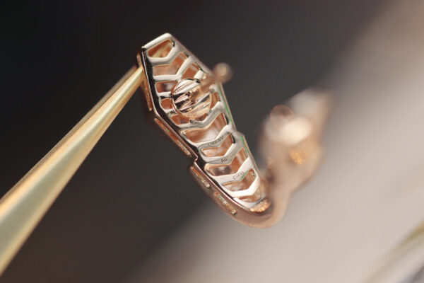 Toxse Serpent Pink Gold Diamond Earrings - Image 3