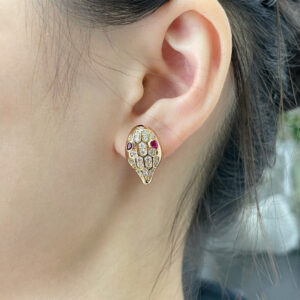 Toxse Serpent Diamond Stud Earrings