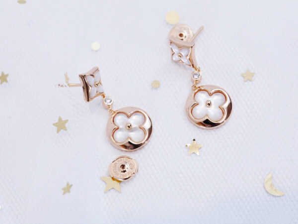 Toxse Star And Sun Pink Gold Mop Drop Earrings - Image 2