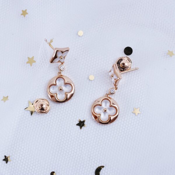 Toxse Star And Sun Pink Gold Mop Drop Earrings - Image 3