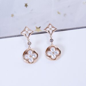 Toxse Star And Sun Pink Gold Mop Drop Earrings