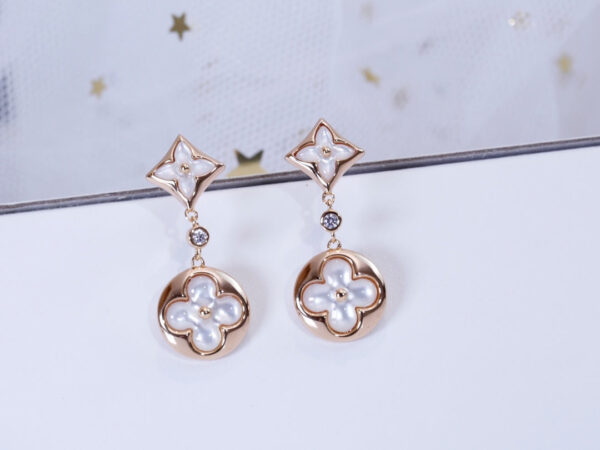 Toxse Star And Sun Pink Gold Mop Drop Earrings - Image 5