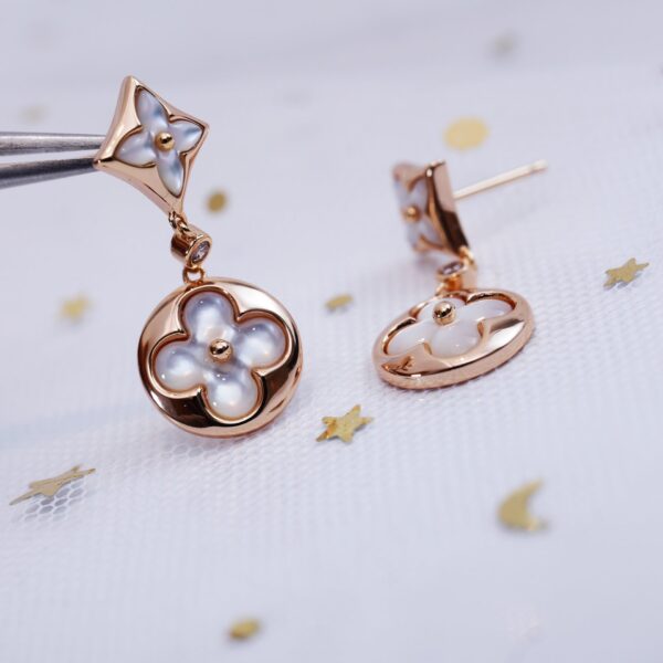 Toxse Star And Sun Pink Gold Mop Drop Earrings - Image 6