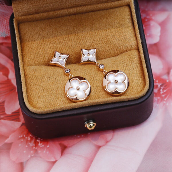 Toxse Star And Sun Pink Gold Mop Drop Earrings - Image 9