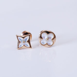 Toxse Star And Sun Pink Gold Mop Stud Earrings