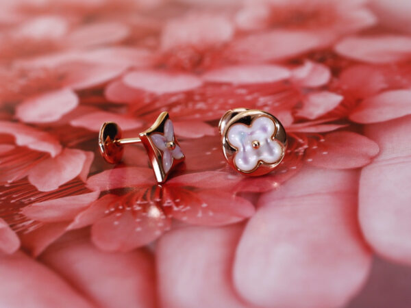 Toxse Star And Sun Pink Gold Mop Stud Earrings - Image 4