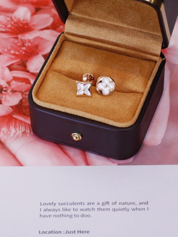 Toxse Star And Sun Pink Gold Mop Stud Earrings - Image 5