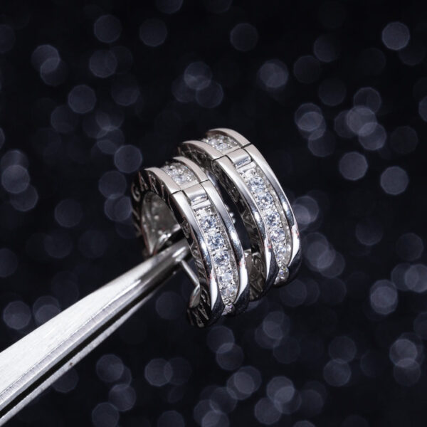 Toxse Zero 1 Mini Silver Diamond Earrings - Image 3