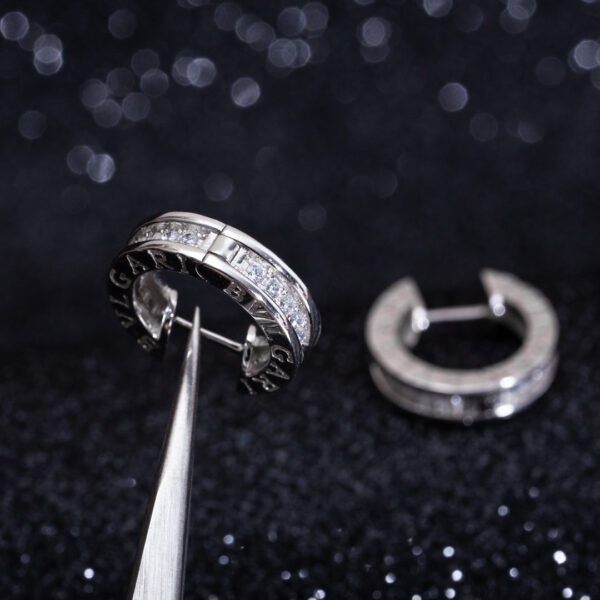 Toxse Zero 1 Mini Silver Diamond Earrings - Image 4