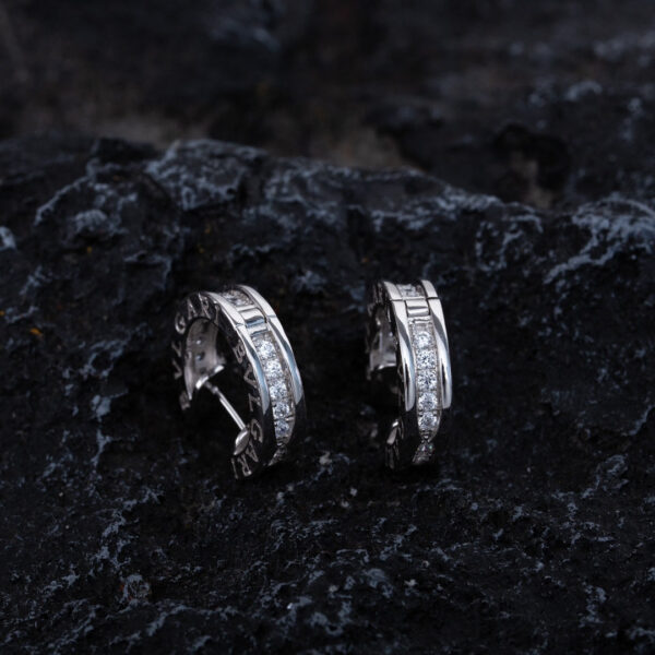 Toxse Zero 1 Mini Silver Diamond Earrings - Image 5