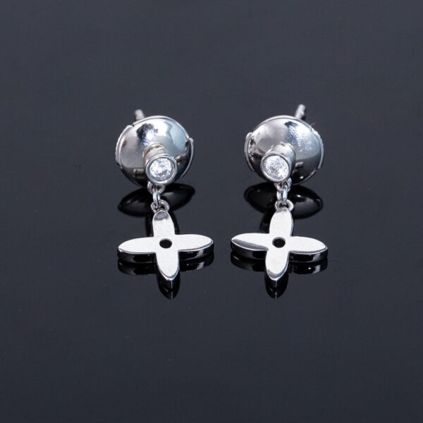 Toxse Vidylle Silver Diamond Mini Drop Earrings - Image 2