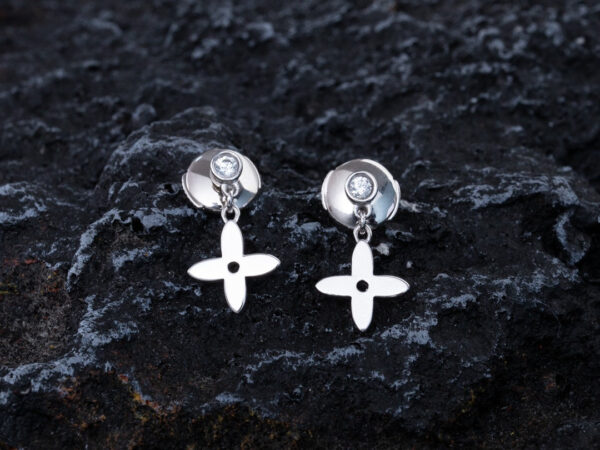 Toxse Vidylle Silver Diamond Mini Drop Earrings - Image 6