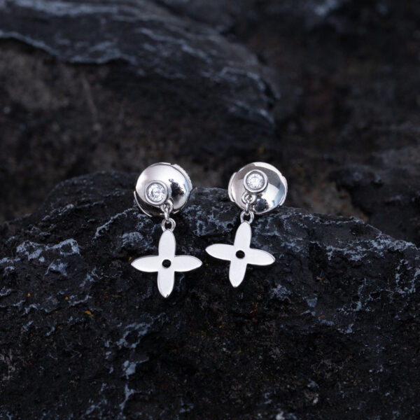 Toxse Vidylle Silver Diamond Mini Drop Earrings - Image 3