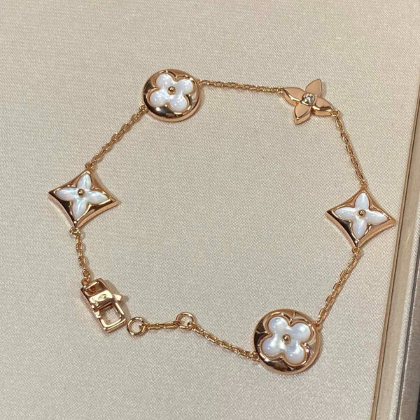Toxse Star And Sun 5 Motif Mop Pink Gold Bracelet