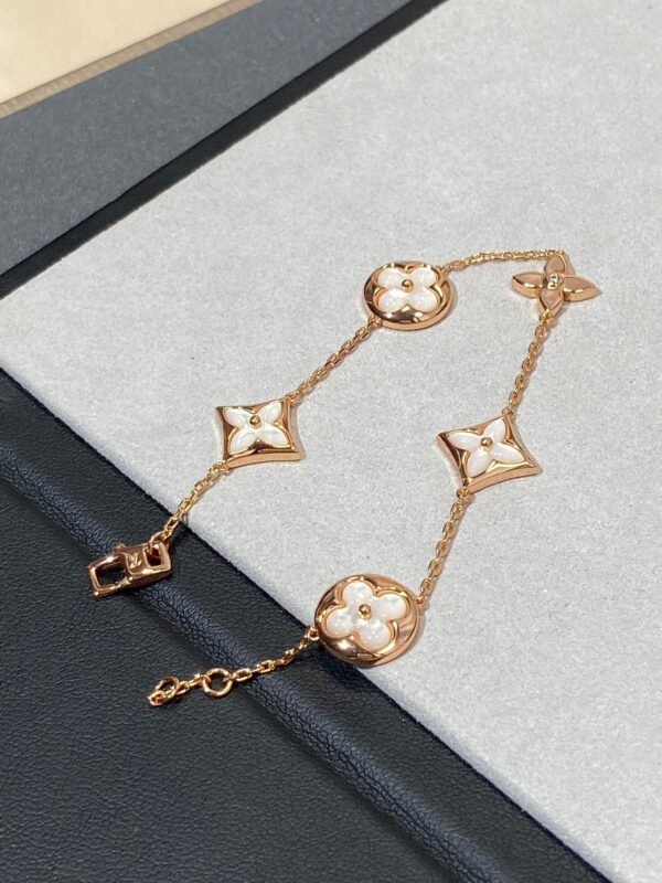 Toxse Star And Sun 5 Motif Mop Pink Gold Bracelet - Image 4
