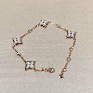 Toxse Star 4 Motif Mop Diamond Pink Gold Bracelet