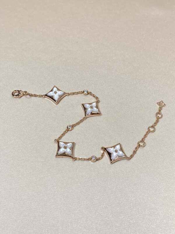 Toxse Star 4 Motif Mop Diamond Pink Gold Bracelet - Image 3