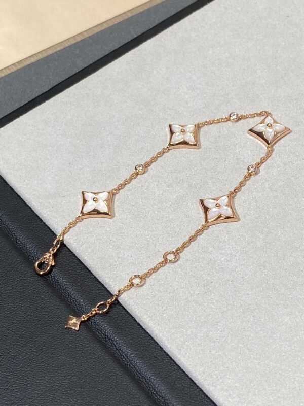 Toxse Star 4 Motif Mop Diamond Pink Gold Bracelet - Image 6