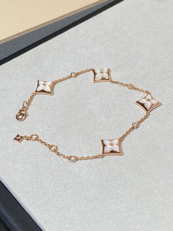 Toxse Star 4 Motif Mop Diamond Pink Gold Bracelet - Image 7