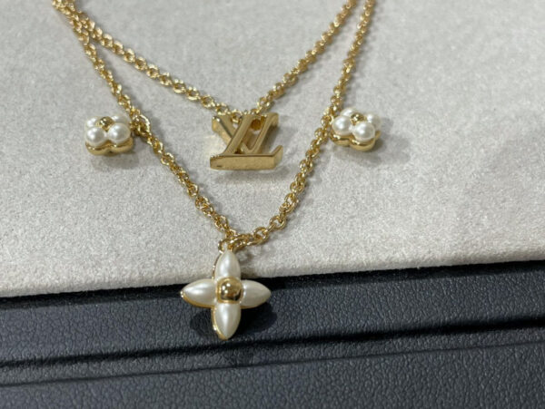 Toxse  Flowergram Gold Mop Double Row Necklace - Image 3