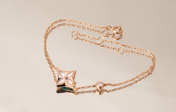 Toxse  Star Pink Mop 1 Diamond Pink Gold Necklace - Image 3