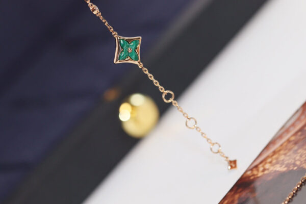 Toxse  Star And Sun 4 Motif Pink Gold Malachite Bracelet - Image 2