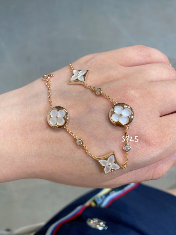 Toxse Star And Sun 4 Motif White Mop Pink Gold Bracelet - Image 3