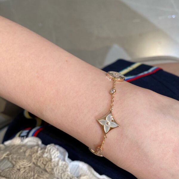 Toxse Star And Sun 4 Motif White Mop Pink Gold Bracelet - Image 4